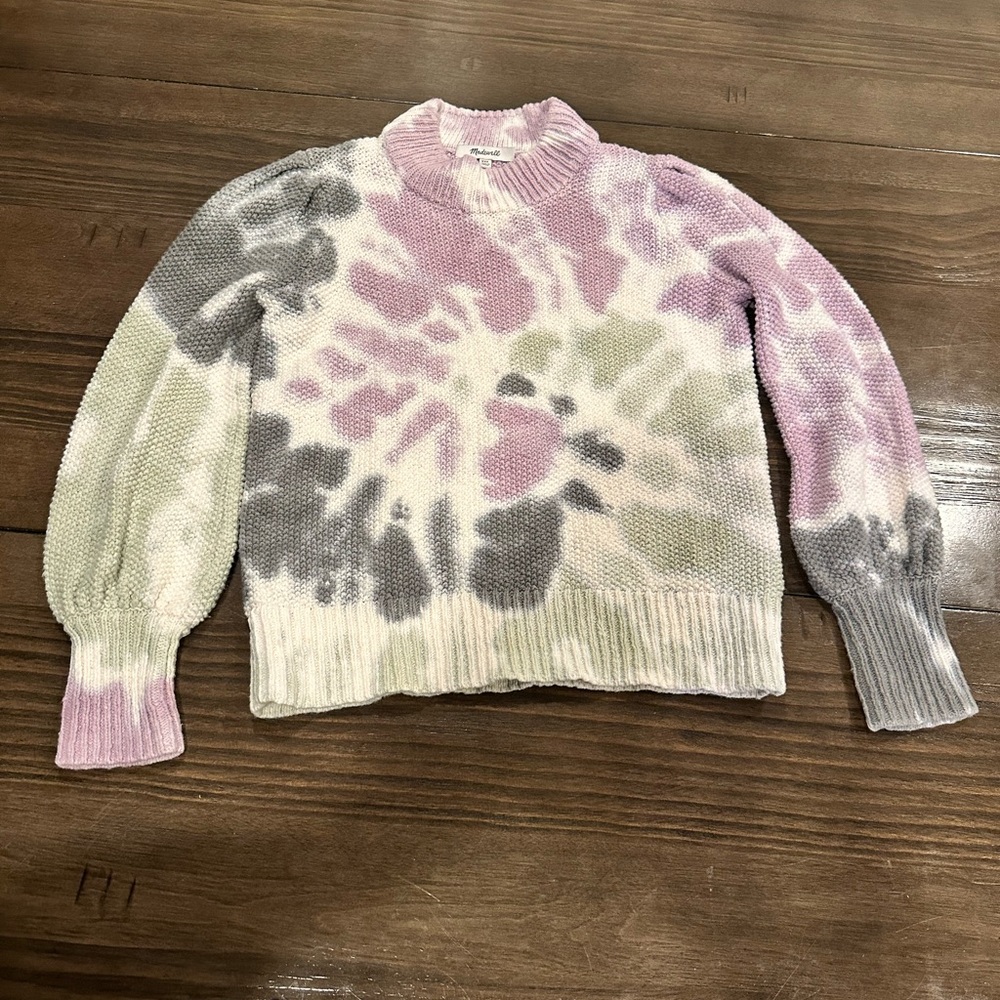 Madewell Tie-Dye Cowl Neck Sweater - Pink, Gray, Green women girls